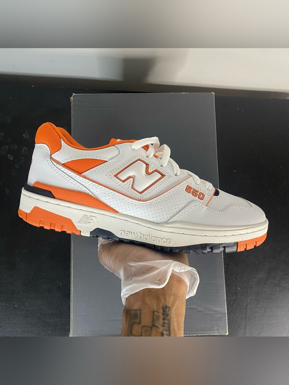 New Balance 550 Orange White Size 10